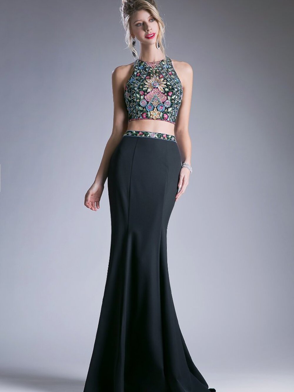 NEW BLACK Evening Gown Floor Length Formal Elegant Stunning C80312